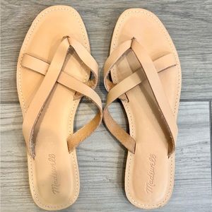 Madewell tan leather sands size 9.5 never worn